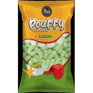 Pouffy Corn snack Wasabi flavor